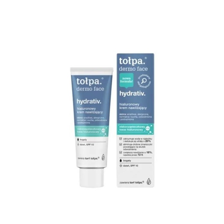 Tołpa Dermo Face Hydrativ. hialuronowy Krem do twarzy nawilżający bogaty SPF10 40 ml