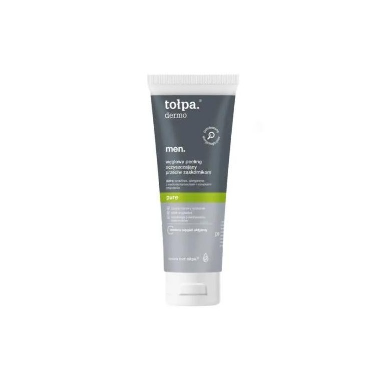 Tołpa Dermo Men . Zuiver. Carbon Cleansing Peeling tegen mee-eters