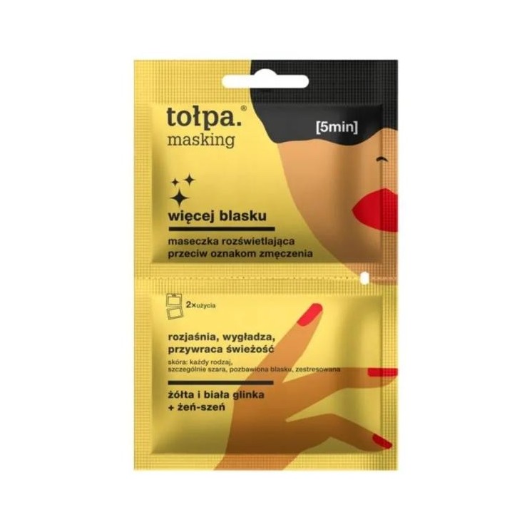 Tołpa Masking Maseczka rozświetlająca przeciw oznakom zmęczenia 2x5 ml