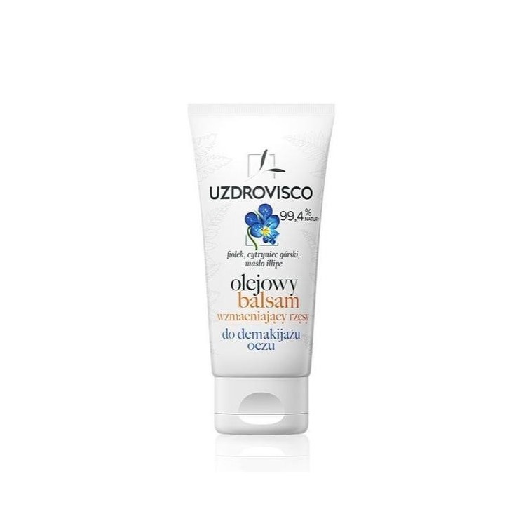 Uzdrovisco olejowy Balsam wzmacniający rzęsy do demakijażu oczu Fiołek, Cytryniec Górski i Masło Ilipe 60 ml