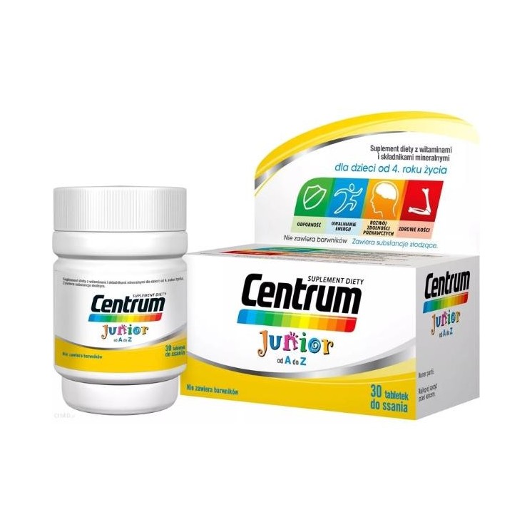 Centrum Junior od A do Z suplement diety do ssania dla dzieci od 4 roku życia 30 tabletek