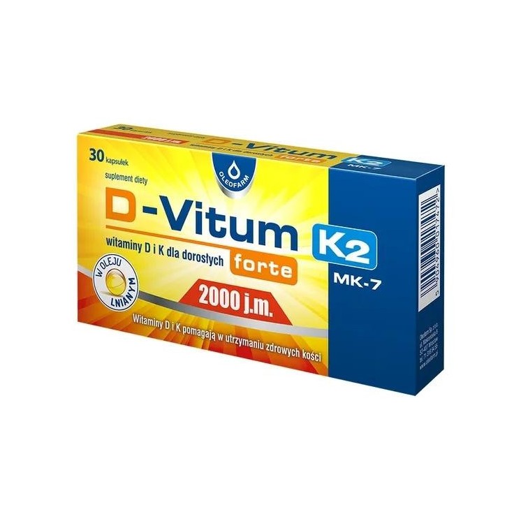D-Vitum Forte Vitamine D + K2 2000 IE 30 capsules