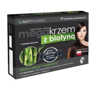 Mega Silicon з біотином 40 таблеток, вкритих оболонкою