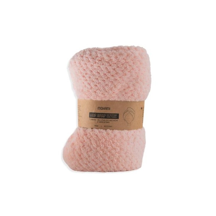 Mohani Turban-ręcznik do włosów z mikrofibry Różowy dba o włosy