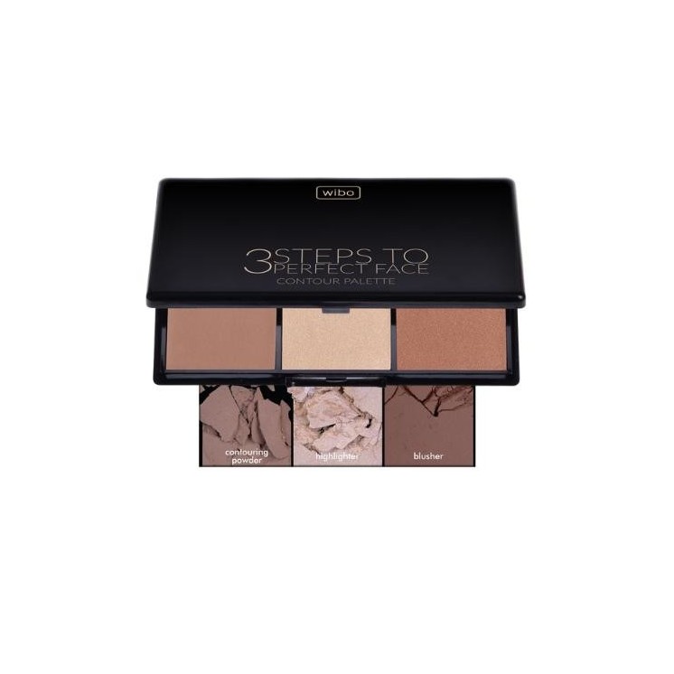 Wibo 3 Steps to Perfect Face Paleta do konturowania twarzy Dark