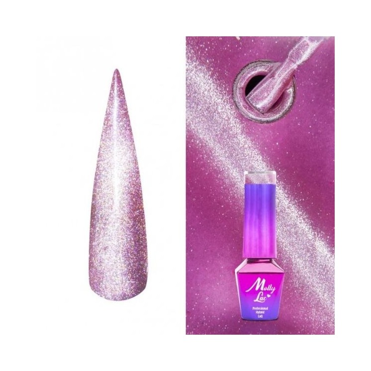 MollyLac /443/ Womanity Cat Eye Hybrid Nail Polish Amethyst 5 мл