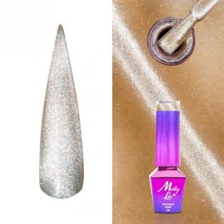 Гібридний лак для нігтів MollyLac /444/ Womanity Cat Eye Ginger Hybrid Nail Polish 5 мл