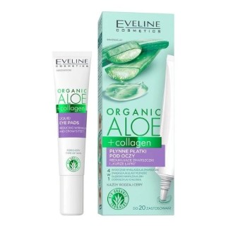 Eveline Organic Aloe + Collagen рідкі патчі під очі, що зменшують зморшки та гусячі лапки 20 мл