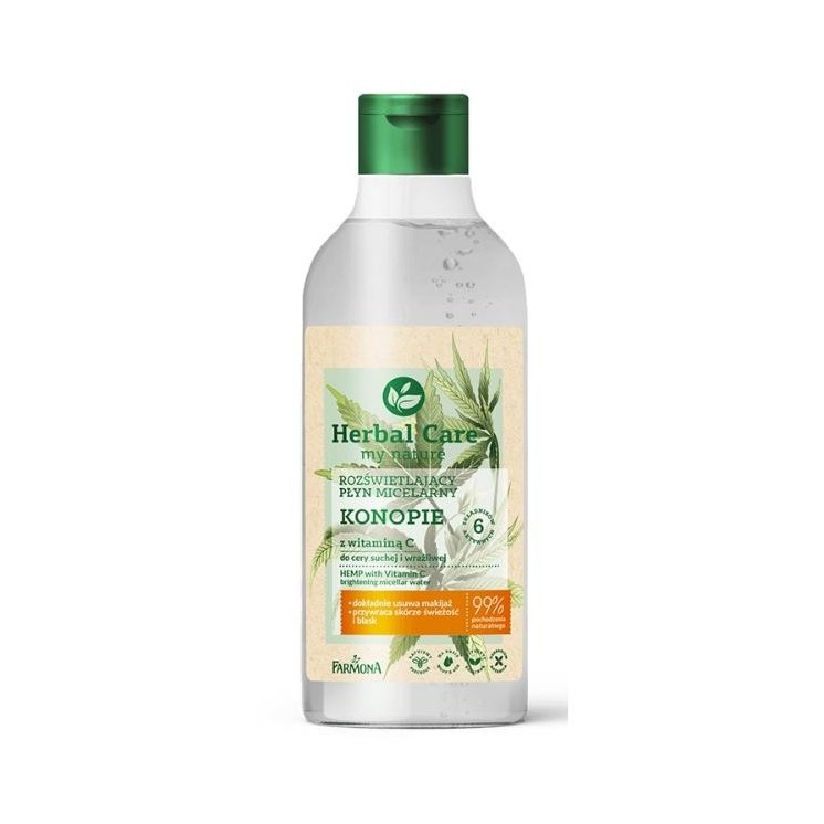 Farmona Herbal Care verlichtende micellaire vloeibare hennep met vitamine C voor de zeer droge huid