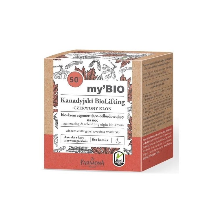 Farmona my'BIO Canadian BioLifting 50+ Red Maple Bio-Regenerating and rebuilding night cream