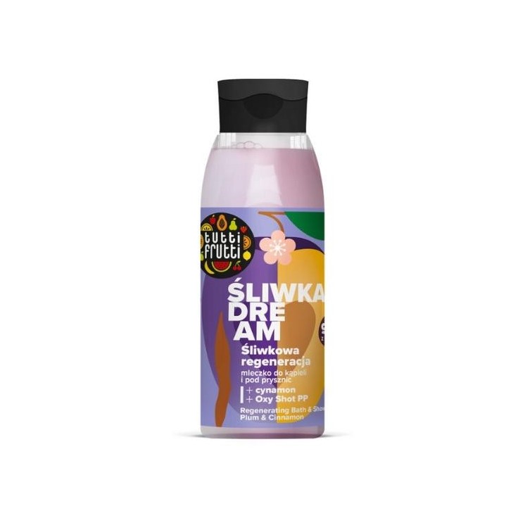 Farmona Tutti Frutti Śliwka Dream regenerujące Mleczko do kąpieli i pod prysznic Śliwka i Cynamon + Oxy Shot PP 400 ml