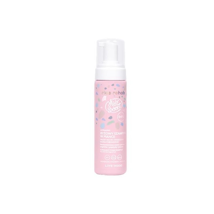 HairBoom Rice Rehab ultralight Rice Foam Shampoo dry and damaged hair any porosity Wrażliwy Wielbiciel