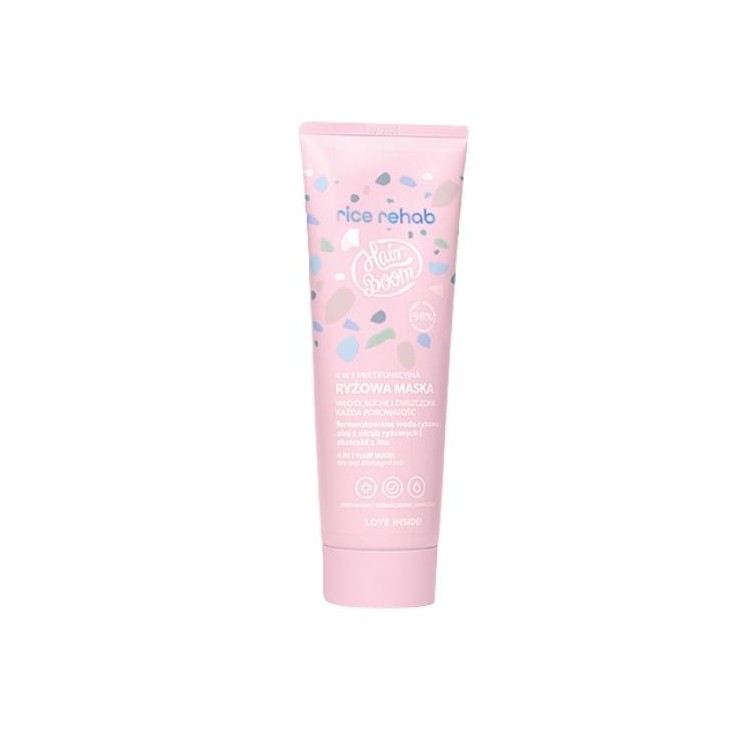 HairBoom Rice Rehab 4w1 multifuncyjna Ryzowa Maska włosy suche i zniszczone każda porowatość Wielozadaniowa Specjalistka