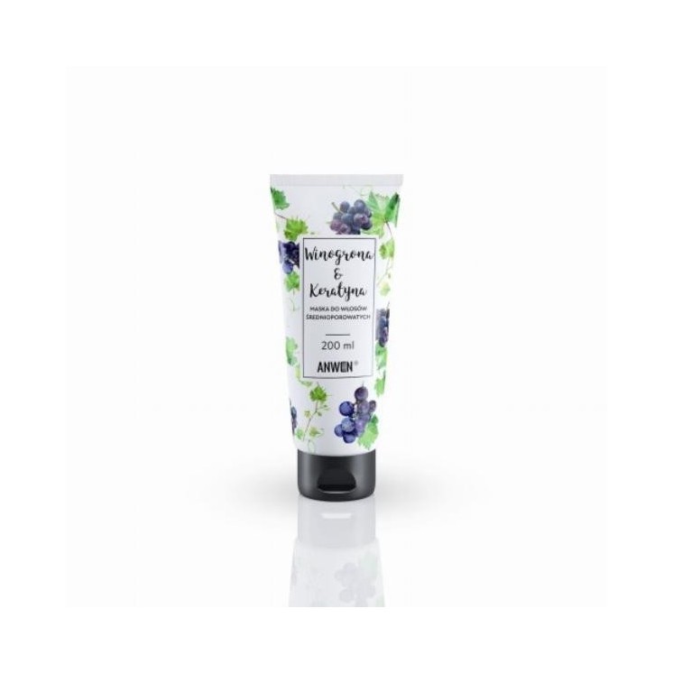 Anwen Masker voor medium poreus haar Druiven en Keratine 200 ml