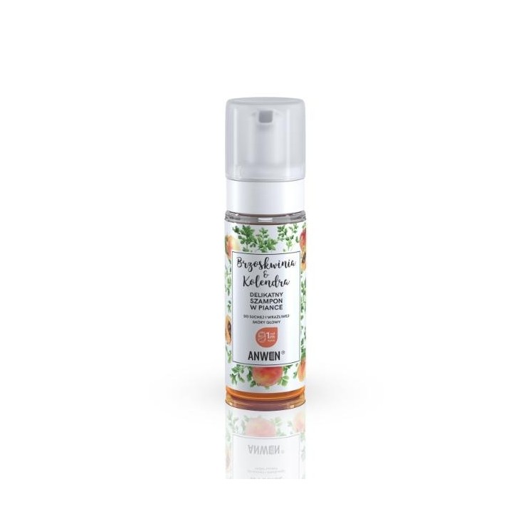Anwen Szampon w piance do suchej i wrażliwej skóry głowy Brzoskwinia i Kolendra 170 ml
