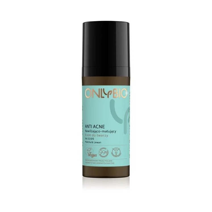 ONLYBIO Anti Acne nawilżająco-matujący Krem do twarzy na dzień Matcha & Lewan 50 ml