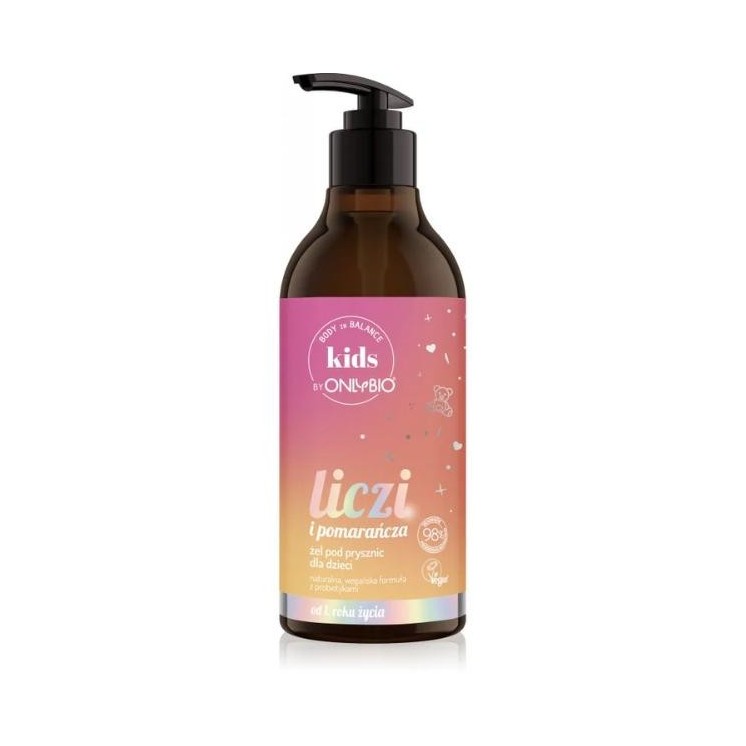 ONLYBIO Body in Balance Kids Żel do mycia ciała dla dzieci Liczi i Pomarańcza 400 ml