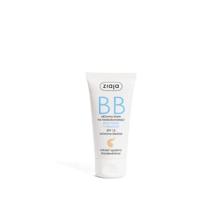Ziaja BB Active Creme für Unreinheiten fettiger Haut und Mischhaut, gebräunter Pfirsichton, 50 ml