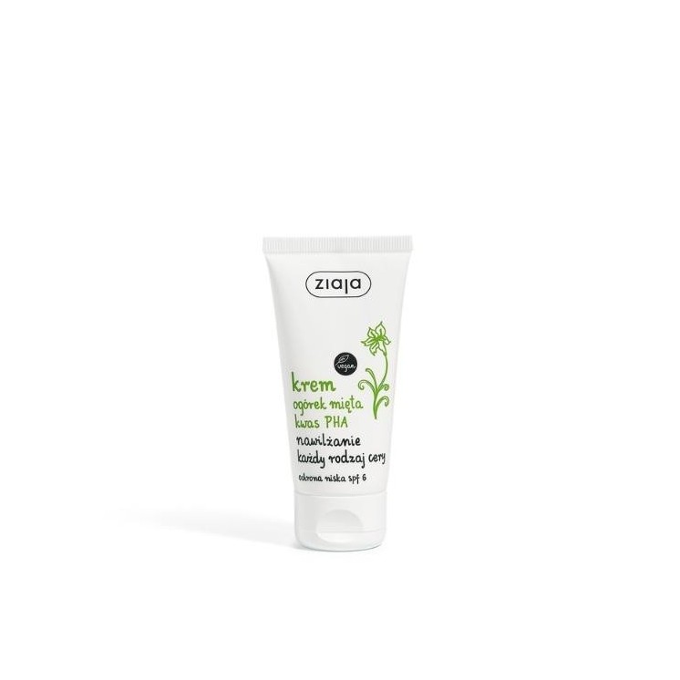 Ziaja Cucumber Mint Face Cream PHA zuur hydraterende bescherming laag SPF6 50 ml