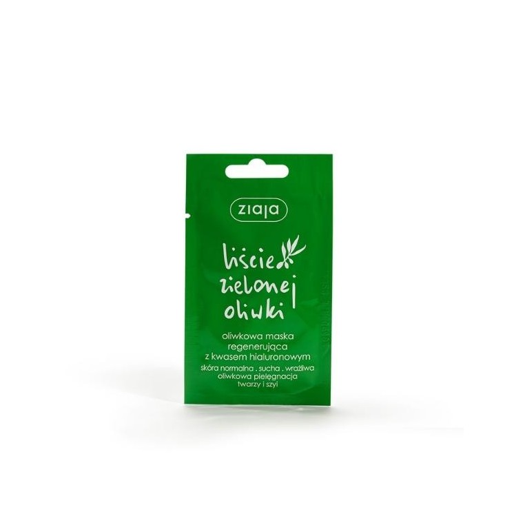 Ziaja Green olive leaves Regenerating face mask with hyaluronic acid 7 ml