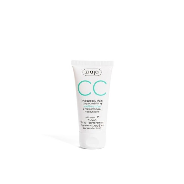Ziaja CC calming face cream for irritated sensitive skin with dilated capillaries SPF10 low protection 50 ml