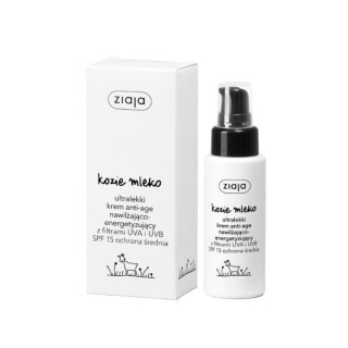 Ziaja Goat's Milk ultralichte anti-age hydraterende en stimulerende crème met UVA- en UVB-filters SPF15 medium bescherming 50 m Ziaja Goat's Milk ultralichte anti-age hydraterende en stimulerende crème met UVA- en UVB-filters SPF15 medium bescherming 50 m