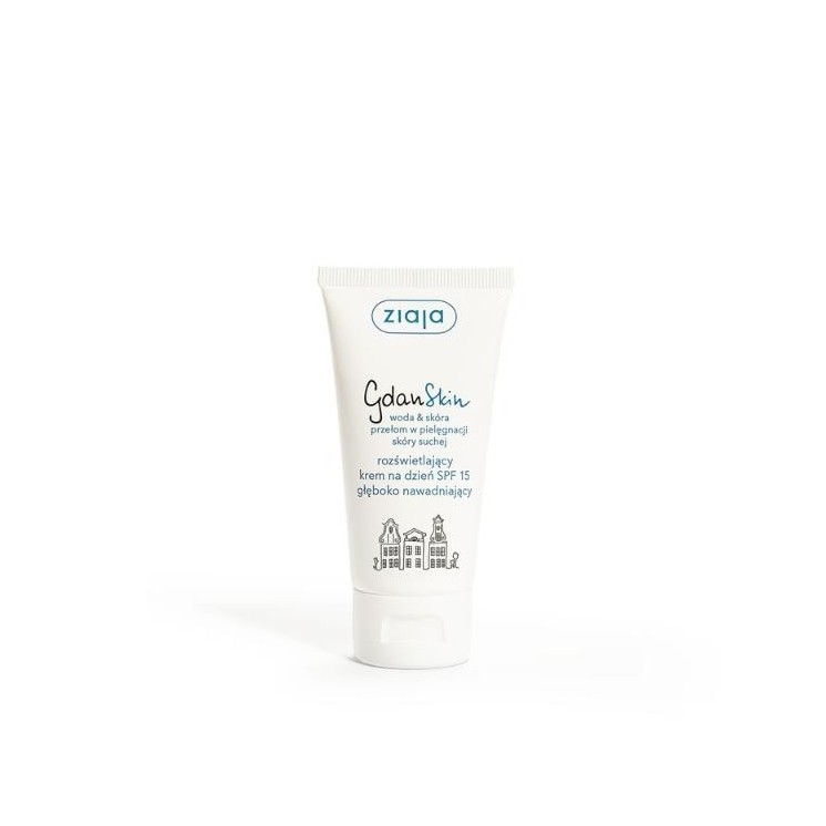 Ziaja GdanSkin rozświetlająćy Krem do twarzy na dzień SPF15 głęboko nawadniający 50 ml