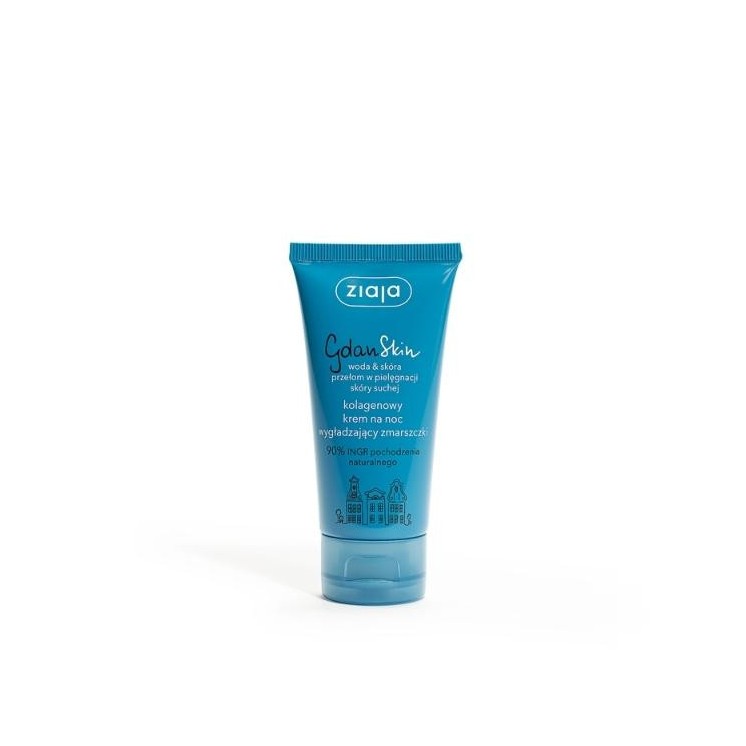 Нічний крем для обличчя Ziaja GdanSkin Collagen для розгладження зморшок 50 мл