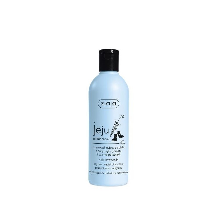 Ziaja Jeju czarny Żel myjący do ciała z nutą mięty, granatu i czarnej porzeczki 300 ml
