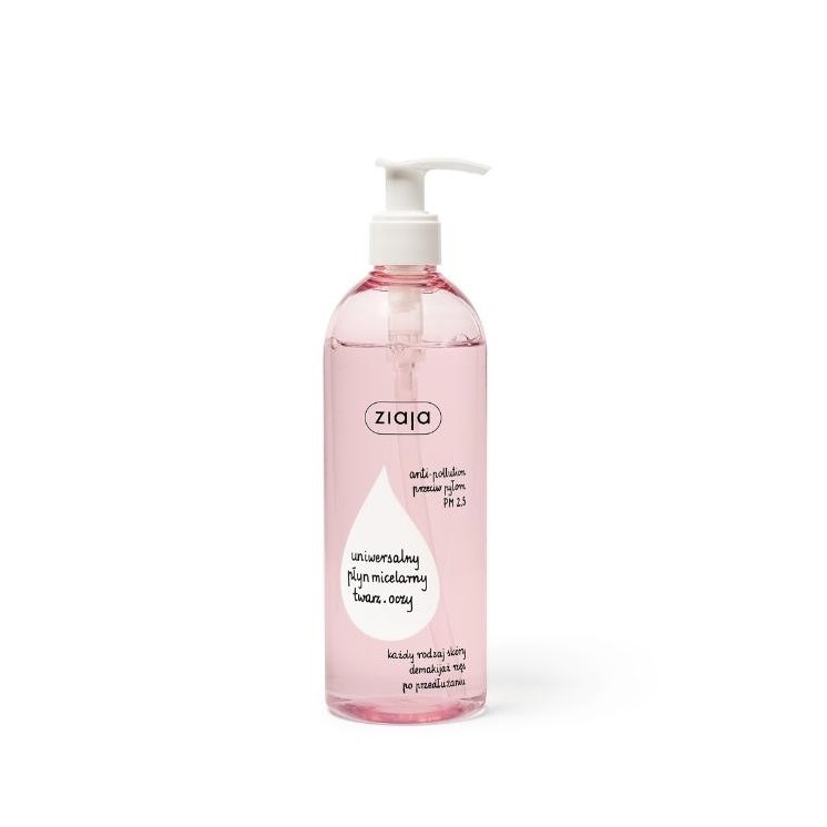 Міцелярна рідина для зняття макіяжу Ziaja Universal для обличчя та очей 390 мл
