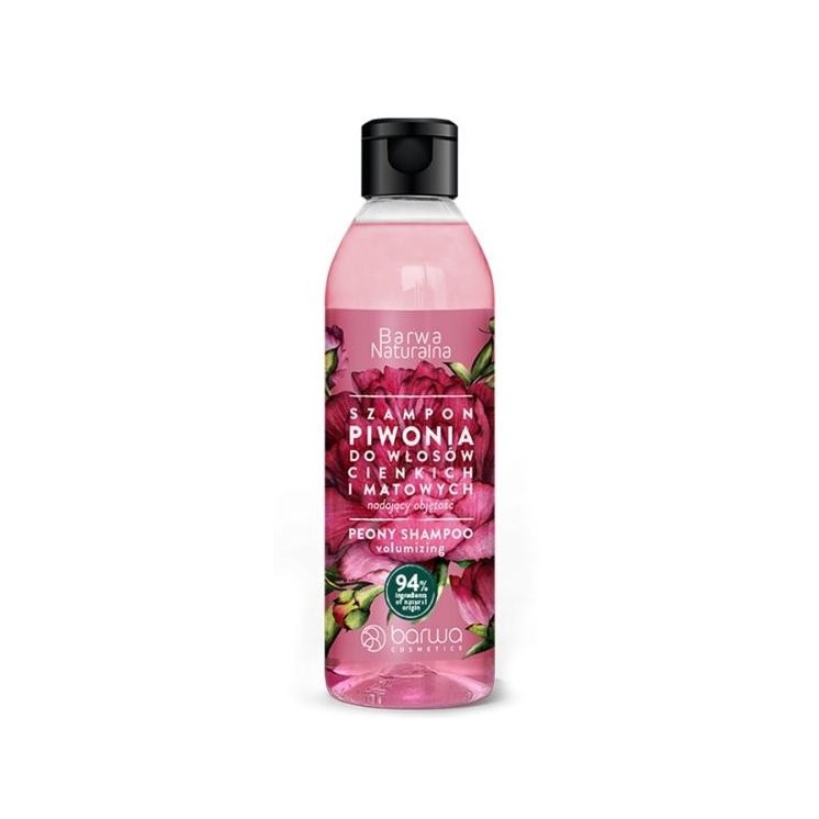 Barwa Naturalna zwiększający objętość Szampon do włosów Piwonia 300 ml