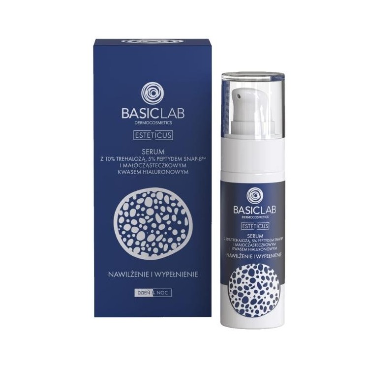BasicLab Esteticus Serum do twarzy z 10% Trehalozą i 5% Peptydem nawilżenie i wypełnienie 30 ml