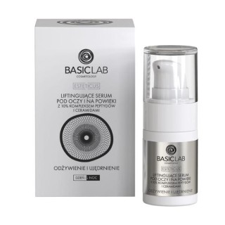BasicLab Esteticus ліфтингова Serum для очей і повік з 10% пептидним комплексом і керамідами живить і зміцнює 15 мл