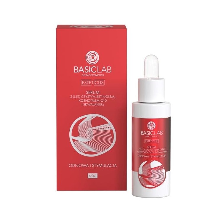 BasicLab Esteticus Serum z czystym Retinomel 0,5%, odnowa i stymulacja 30 ml