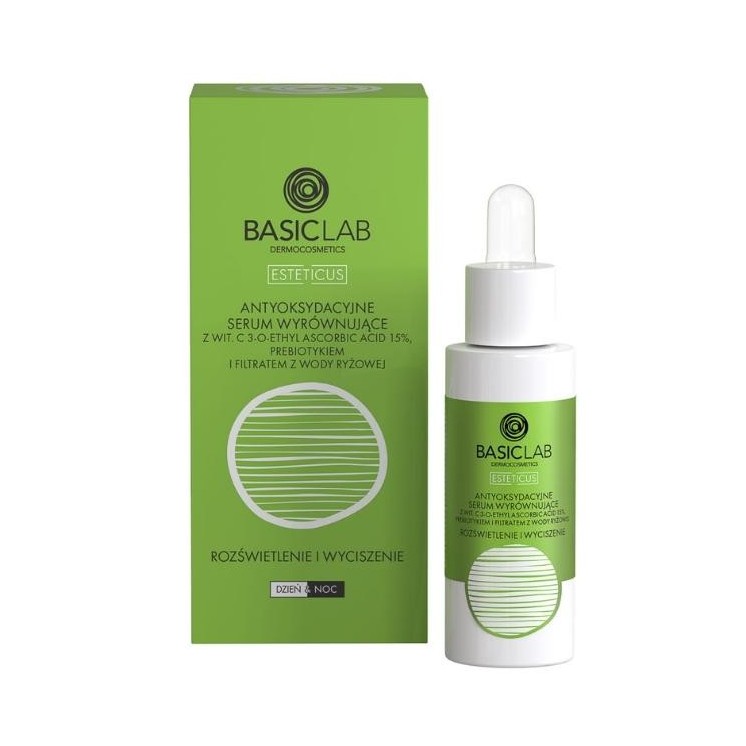 BasicLab Esteticus Antyoksydacyjne Serum wyrównujące z Wit. C rozświetlenie i wyciszenie 30 ml
