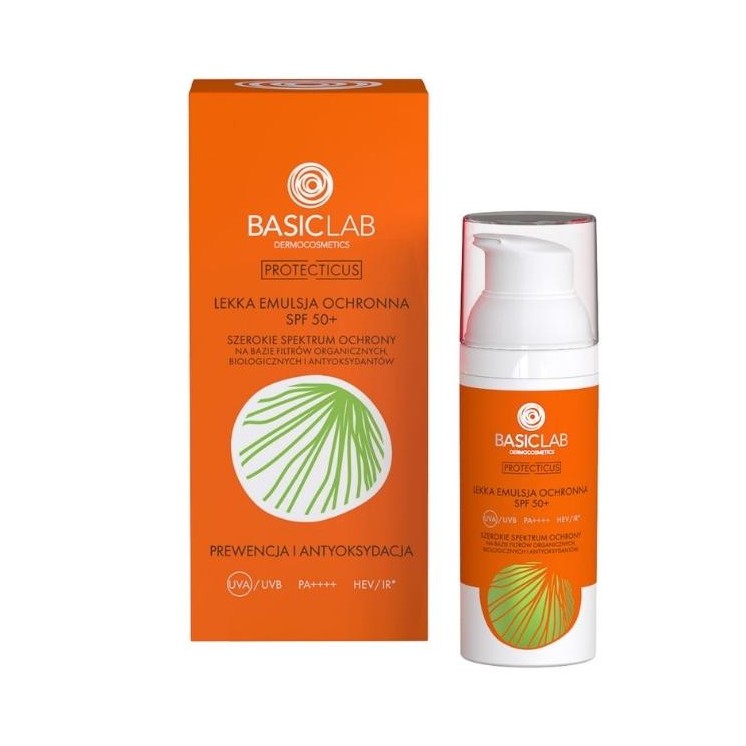 BasicLab Protecticus lekka Emulsja ochronna SPF50+ prewencja i antyoksydacja 50 ml