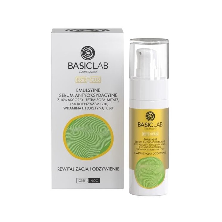 BasicLab Esteticus emulsyjne Serum antyoksydacyjne z 10% Ascorbyl