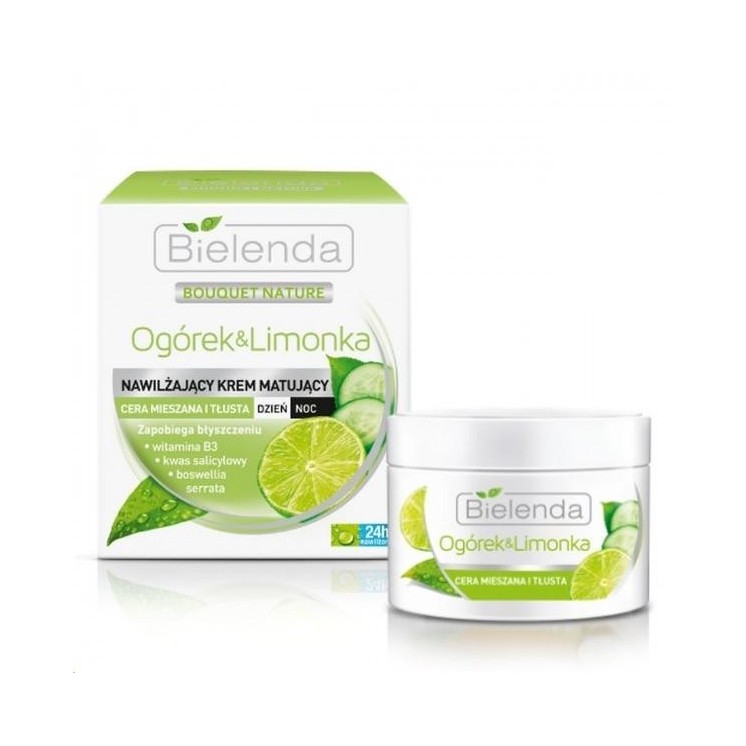 Bielenda Cucumber & Lime зволожуючий і матуючий денний/нічний крем для обличчя 50 мл