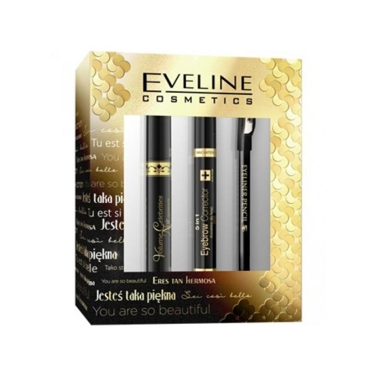 Eveline Cadeauset Eyeliner + Big Volume Mascara + Art Scenic Eyebrow concealer