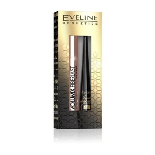 Подарунковий набір Eveline Volumix Fiberlast Ultra False Mascara + Precision Eyeliner black
