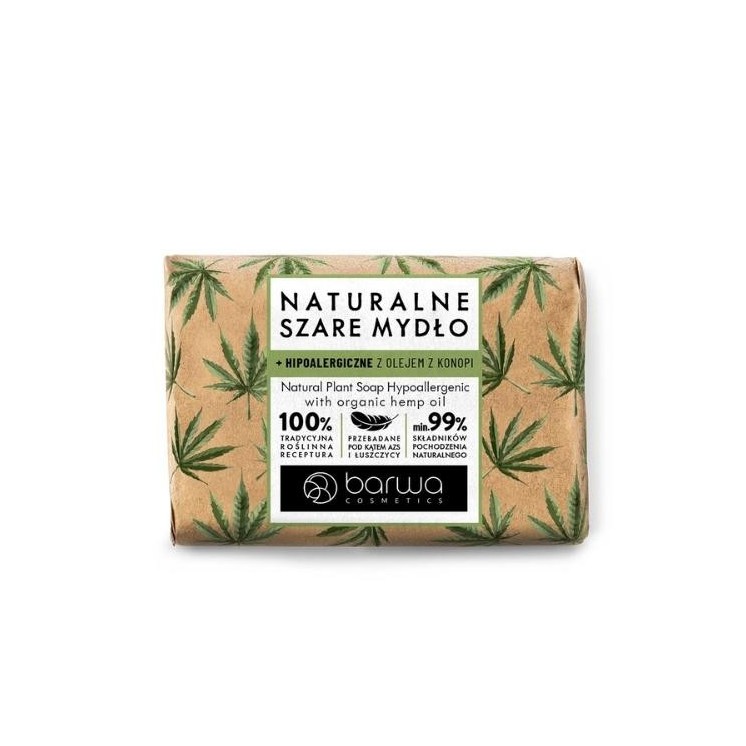 Barwa Natural Gray hypoallergenic soap with hemp oil