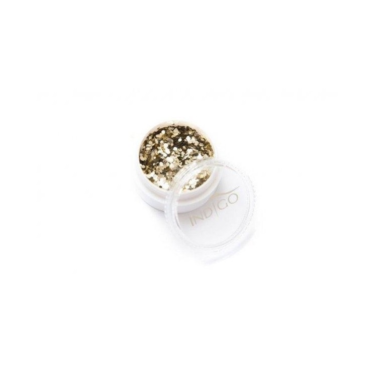 Indigo Ozdoby do stylizacji paznokci Heksagony Light Gold 1,5 g