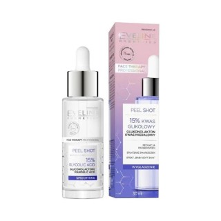 Eveline Serum Shot Kuracja 15% Kwas glikolowy na twarz, szyję i dekolt 30 ml Eveline Serum Shot Kuracja 15% Kwas glikolowy na twarz, szyję i dekolt 30 ml