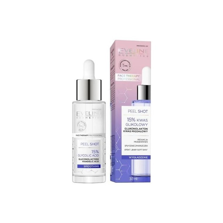 Eveline Serum Shot Kuracja 15% Kwas glikolowy na twarz, szyję i dekolt 30 ml
