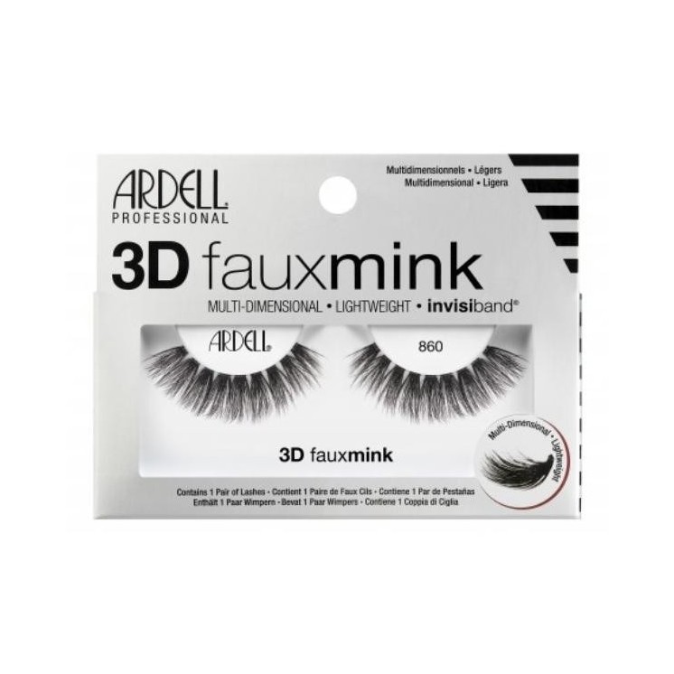 Ardell Faux Mink 3D Strip Lashes /860/ Black 1 pair