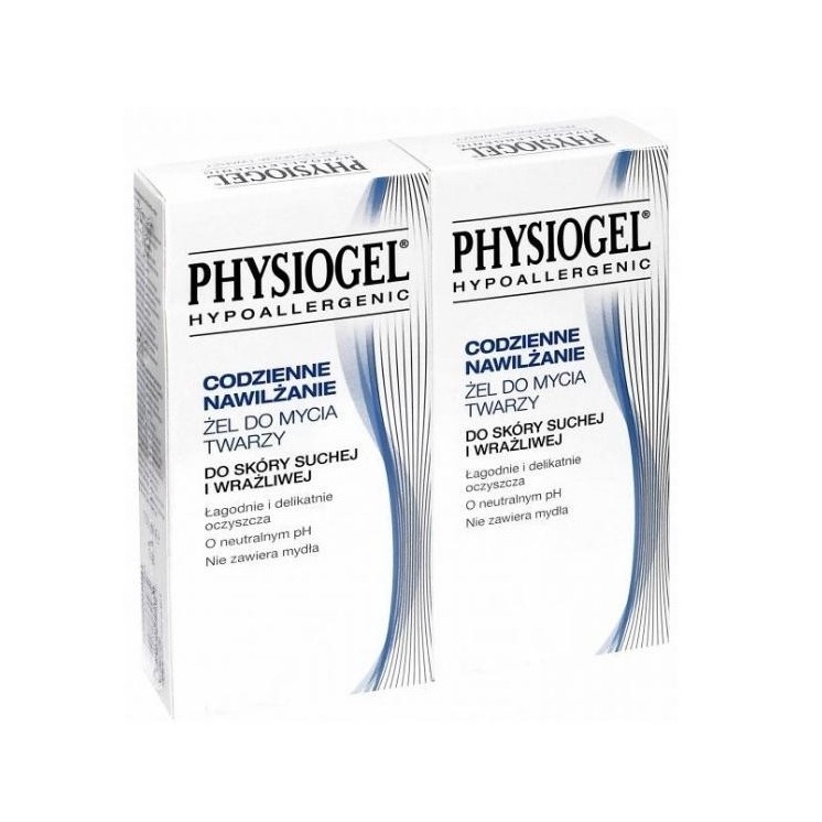 Physiogel Dagelijkse hydratatie Gezichtsreinigingsgel voor de droge en gevoelige huid 2x150 ml