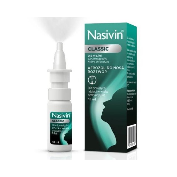 Nasivin Classic 0,05% Aerozol do nosa 10 ml