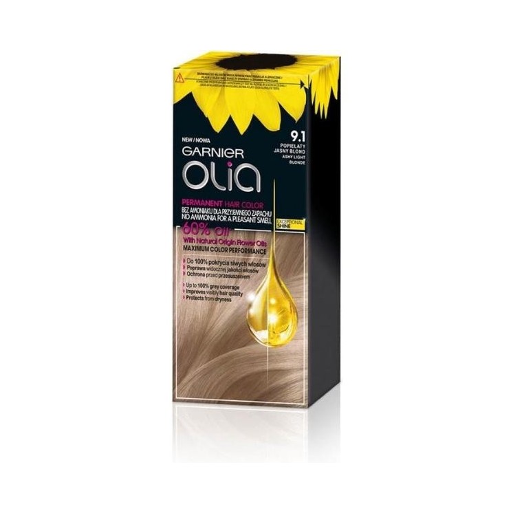 Garnier Olia Farba do włosów /9.1/ Popielaty Jasny Blond