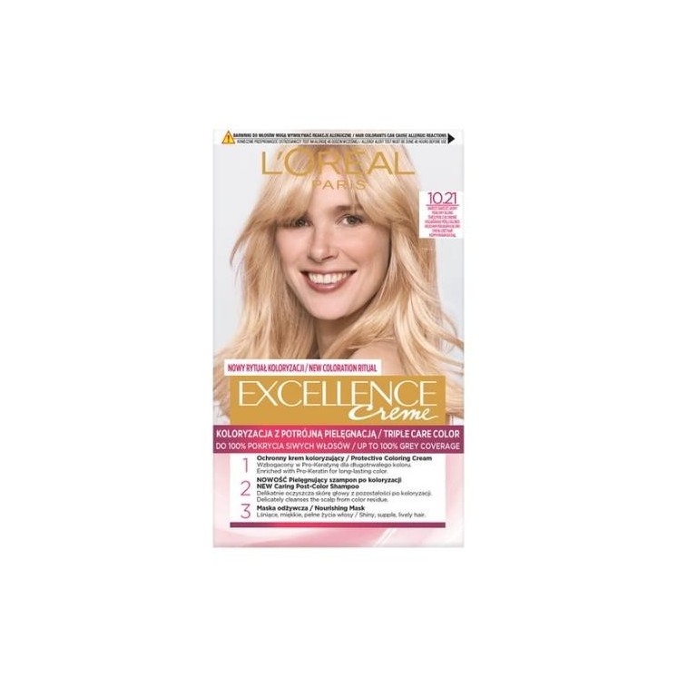 L'oreal Excellence Creme Farba do włosów /10.21/ Bardzo Bardzo Jasny Perłowy Blond