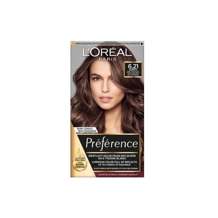 L'oreal Preference Hair dye /6.21/ Cold Iridescent Very Light Brown